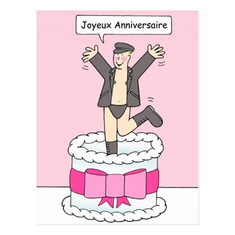 Joyeux Anniversaire Gay Male Birthday Humor Postcard