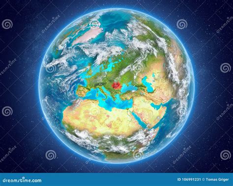 Romania On Planet Earth In Space Stock Image Image Of Romania Globe