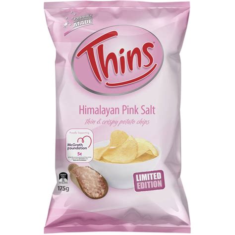 Thins Himalayan Pink Salt Chips 175g Woolworths