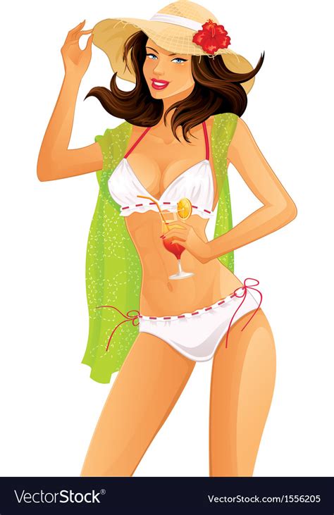 Sexy Woman In Bikini Royalty Free Vector Image