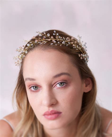 Magic Pastel Crystal Hair Crown Bride Fairy Princess Headband Elibre