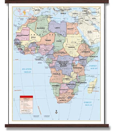 Africa Wall Map Deluxe 54 By 69 137cm X 175cm 24372