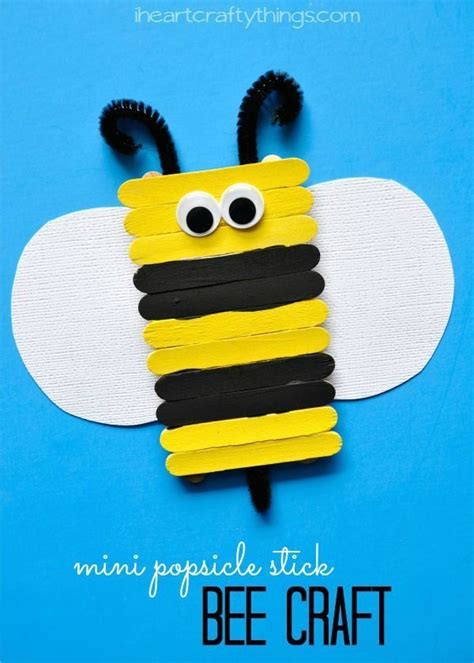 Simple And Cute Popsicle Stick Bee Kids Craft Craft Stick Crafts