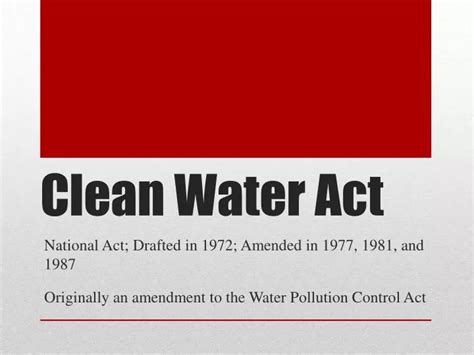 Ppt Clean Water Act Powerpoint Presentation Free Download Id2609199