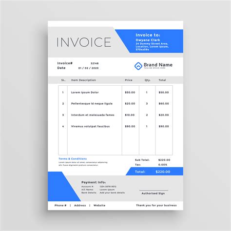 Modern Business Invoice Template Vector Design Descargue Gráficos Y