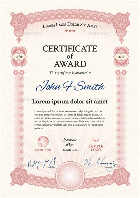 Professional Award Certificate Template Awesome Template