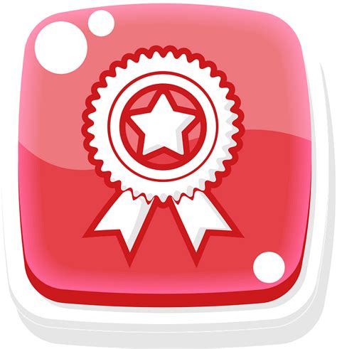Rounded Red Award Button Icon Free Download Transparent Png Creazilla