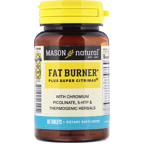 Mason Natural Fat Burner Plus Super Citrimax 60 Tablets Iherb