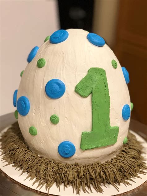 Dino Egg Smash Cake Dinosaur Birthday Party Dinosaur Themed