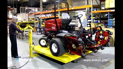 Enkon Lawn Mower Assembly Line Scissor Lift Table With Air Casters