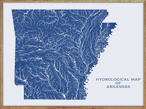 Arkansas Lakes And Rivers Map Geographical Twists And Turns