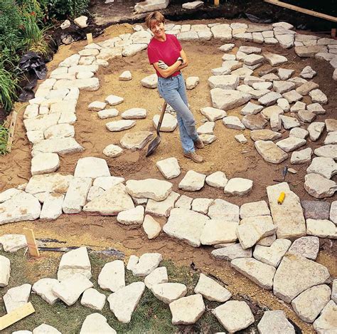 Use a tape measure to find the square footage of the area where you'll lay the patio. Build a Beautiful Stone and Brick Backyard Patio (With images) | Backyard patio, Patio stones ...