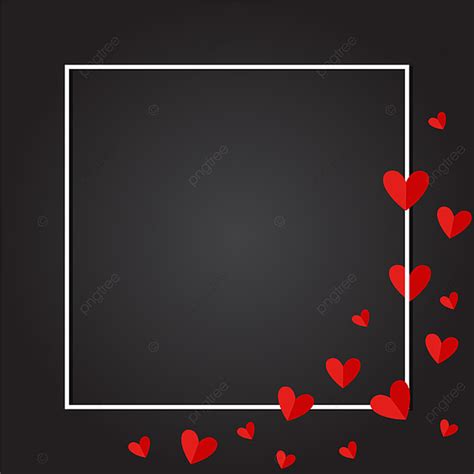 Dark Grey Gradient Vector Art PNG, Dark Grey Love Frame Vector