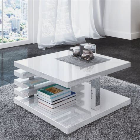 High Gloss White Lola Coffee Table With Storage In Harpenden