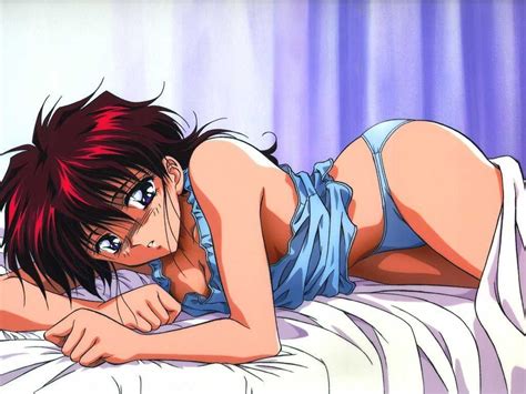 Yukimura Keiko Yuu Yuu Hakusho 1990s Style 1girl Bed Breasts Brown Hair Camisole