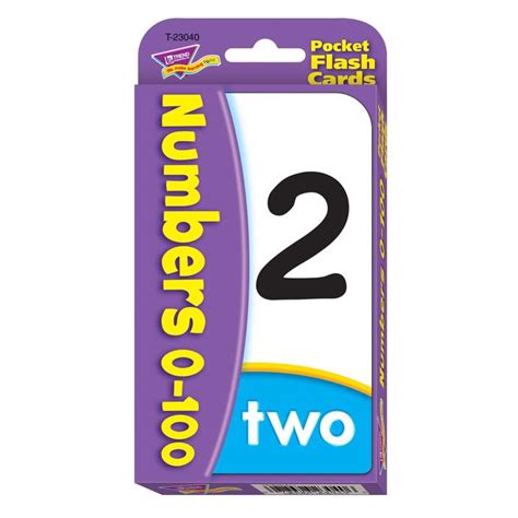 Numbers 0 100 Pocket Flash Cards ⋆ Time Machine Hobby