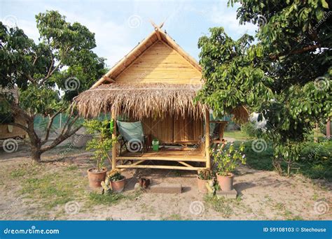 Bamboo Hut In Thailand Stock Image Image Of Materials 59108103