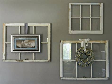 Decorative Wall Decor Ideas For Old Window Panes From Wood With Photo