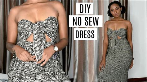 Found this dress in the thrift store on fifty cent wednesday. DIY No Sew Dress - YouTube