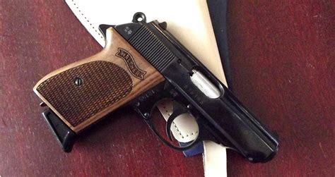 Walther Ppk Walnut Wood Gripsgrip Fit German And Smith And Wesson First