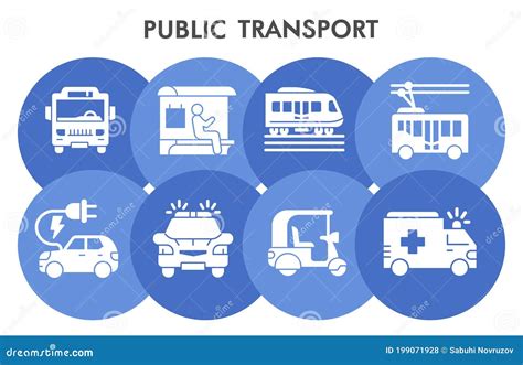 Modern Public Transport Infographic Design Template With Icons Public