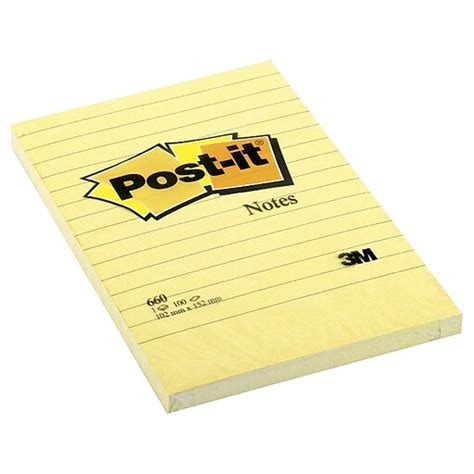 Post It® Super Sticky Notes Canary Yellow 4 X 6 Lined 5 Padspack