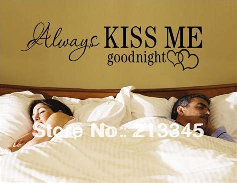 Fundecor Diy Black Character Wall Stickers Always Kiss Me Goodnight Removable Bedroom Home