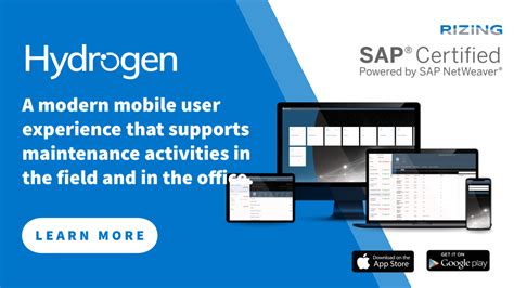 Rizing Hydrogen Mobile User Experience Achieves Sap Certification As