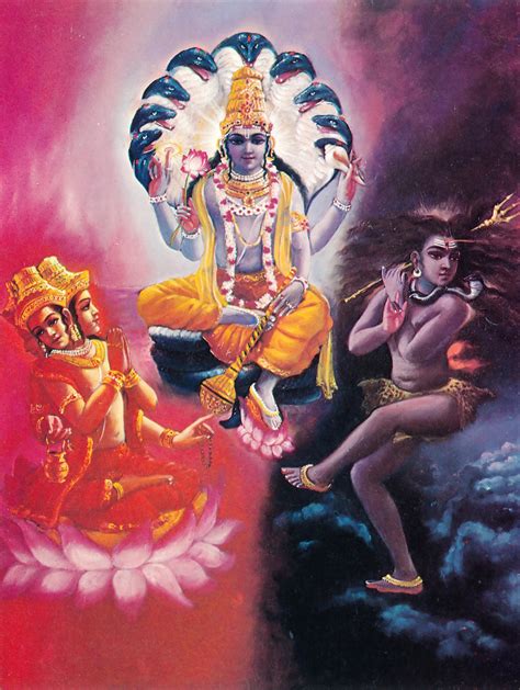 The Trimurti Brahma Vishnu And Shiva Rhinduism