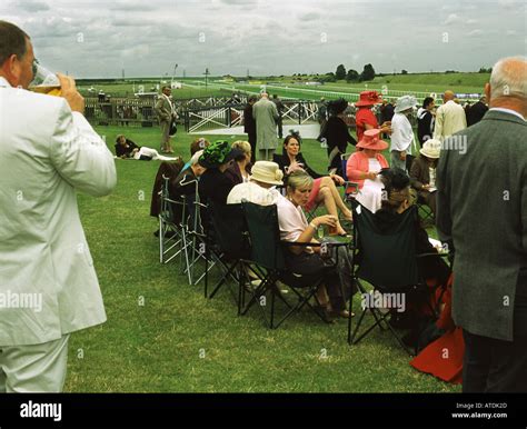 Racegoers At Ladies Day Newmarket Races England Stock Photo Alamy
