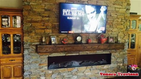 From 1 of 17 projects by riverland homes. Electric Fireplace TV Combo Stone Wall - YouTube