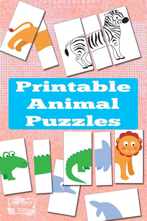 Printable Animal Puzzles Busy Bag Itsy Bitsy Fun