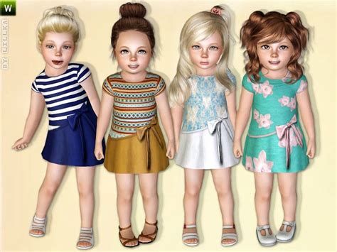 Hello Sunshine Dress For Your Toddler Found In Tsr Category Sims 3