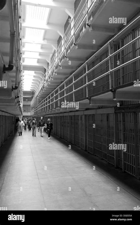 Prison Cells On Alcatraz San Francisco Bay California Usa Stock