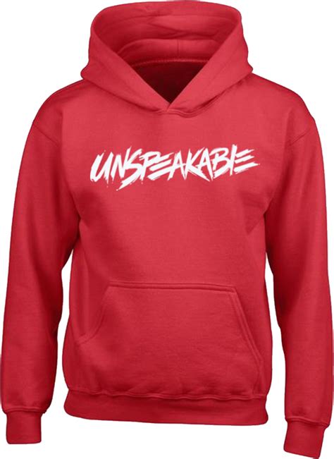 Kids Unspeakable Red With White Logo Boys And Girls Hoodie Etsy