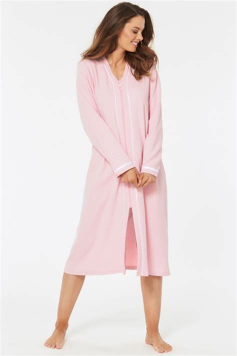 waffle zip up dressing gown