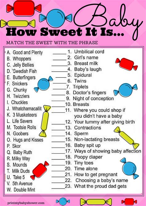 Baby shower emoji game pictionary printable with answer key kids book titles guess the childrens book quiz pink floral baby shower pdf from hands in the attic. 31 Free Printable Baby Shower Games Your Guests Will Absolutely Love! | Candy baby showers, Baby ...