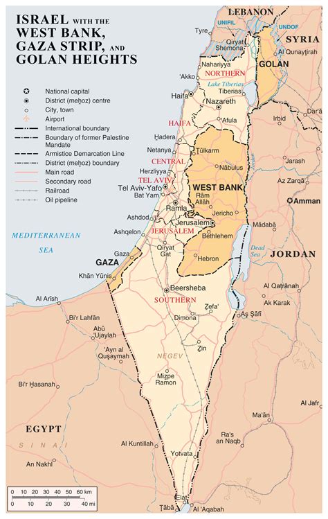 Large Detailed Map Of Israel With The West Bank Gaza Strip And Golgan