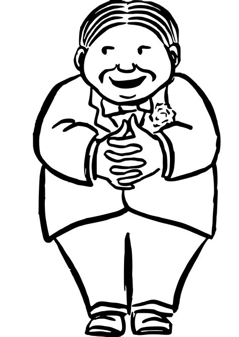 Happy Man Coloring Page Colouringpages