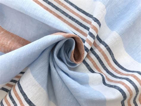 Linen And Cotton Striped Chambray Bandj Fabrics