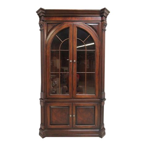 I have always wanted a china cabinet, or some type of custom cabinetry to show off my antique glassware, but just didn't have the budget to get one. Ethan Allen Flame Mahogany Newport Corner Cabinet Curio ...