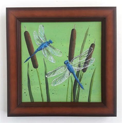 Dragonfly Art Dragonflies Painting Framed Original Acrylic Etsy