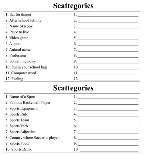 7 Best Images Of Scattergories Printable Score Sheets Free Printable