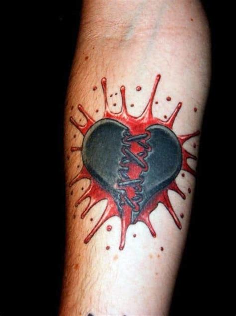 40 Broken Heart Tattoo Designs For Men Split Ink Ideas