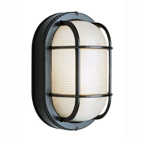 Bel Air Lighting Bulkhead 1 Light Outdoor Black Wall Or Ceiling Mounted