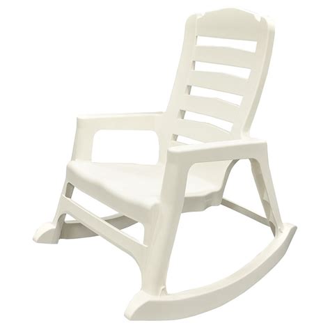 Rocking chairs at lowes regarding recent livingroom : Adams Mfg Corp White Resin Stackable Patio Rocking Chair ...