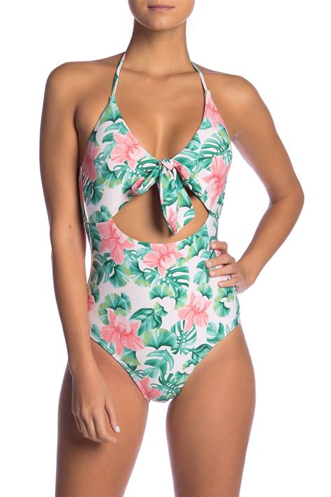 Vyb Waima Tie Floral Print One Piece Swimsuit Hautelook One Piece
