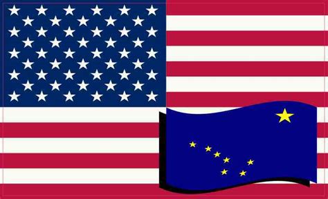 5x3 United States Of America And Alaska Flag Sticker Vinyl Patriotic