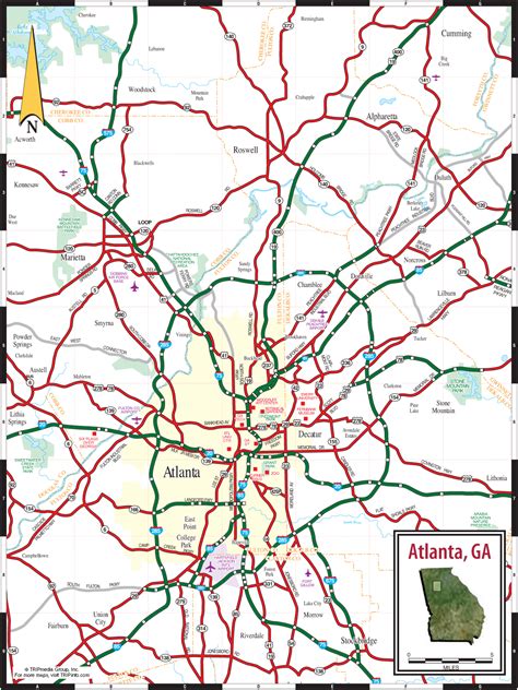 Atlanta Ga Tourist Map Atlanta Ga Mappery