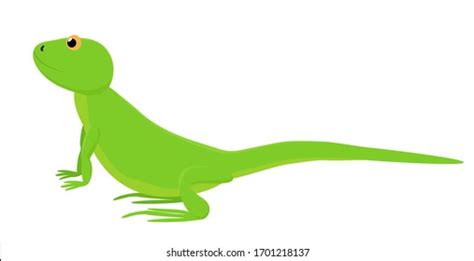 Cartoon Bright Green Cute Lizard That Stock Vector Royalty Free